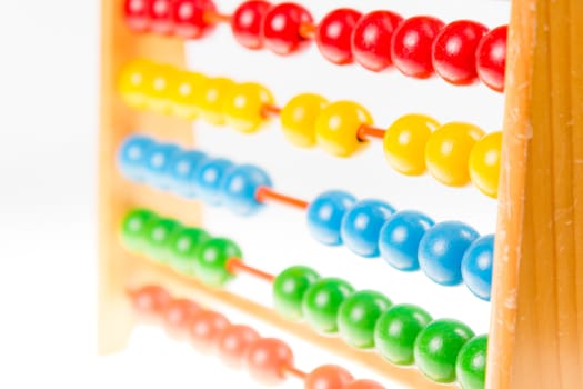 Colorful abacus on isolated white