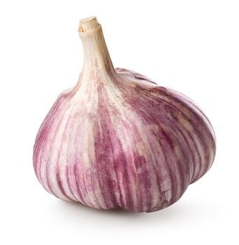 Purple garlic isolated on a white background