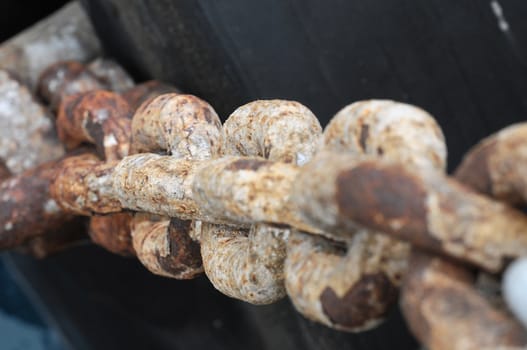 An Old Rusty Naval Chain, in Canary Islands, Spain