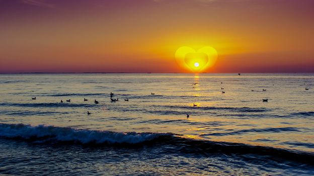 An image of sunset over baltic sea