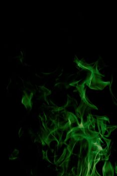 green flames of fire as  abstract backgorund