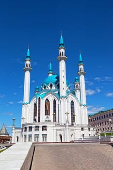 Qol Sharif mosque in Kazan, Russia against the beautiful sky