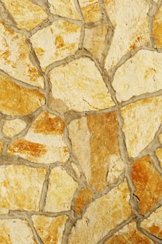 Background of a large stone wall texture (yellow)