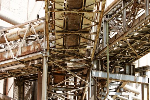 industrial pipes in a electricity power plant