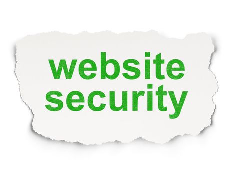 Security concept: torn paper with words Website Security on Paper background, 3d render