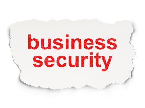 Protection concept: torn paper with words Business Security on Paper background, 3d render
