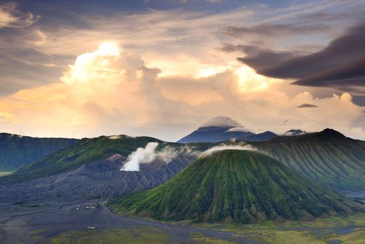 landscape of Volcanoes in Bromo mountain at Java, Indonesia