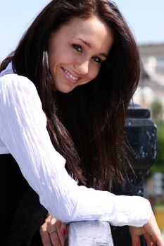 Happy young woman. Outdoor portrait