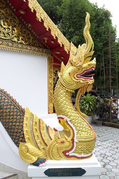 Oranate asian style dragon within a temple