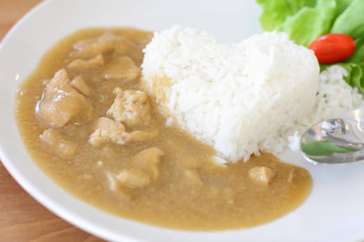 Rice with Curry Chicken.