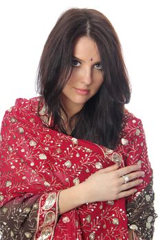 Young beautiful woman in sari