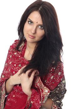 Young beautiful woman in sari