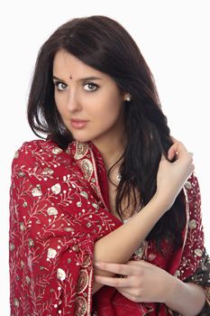 Young beautiful woman in sari