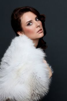 Closeup glamor portrait of a beautiful woman