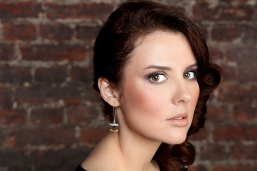 Closeup glamor portrait of a beautiful woman