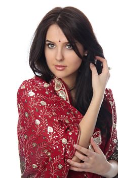 Young beautiful woman in sari
