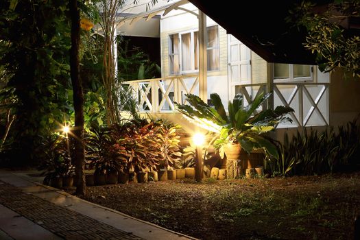 Entrance of a house at night