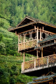 Details of wooden chinese building