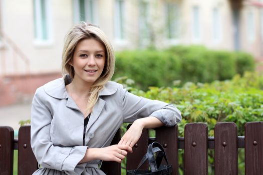 Beautiful young woman in the street