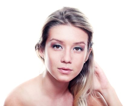 Portrait of young beautiful blond girl