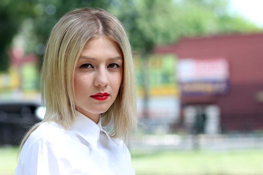 Beautiful young woman. Outdoor portrait