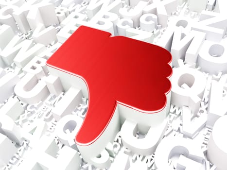 Social media concept: Unlike on alphabet background, 3d render
