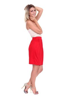 Full length of a beautiful young lady in dress