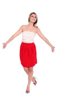 Full length of a beautiful young lady in dress