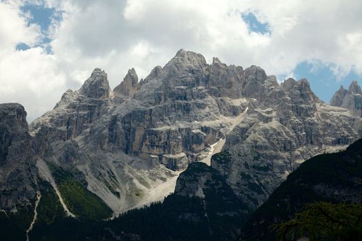 High mountain cliffs in the Dolomites