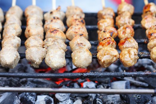 Meatballs made from pork. Are grilled on the stove