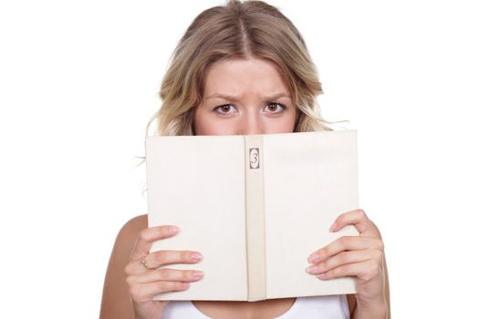 emotion young woman readig book