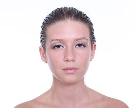 Beautiful Girl face. Perfect skin concept