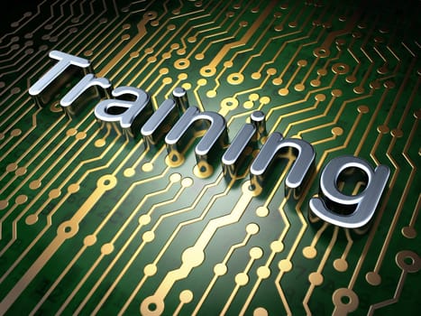 Education concept: circuit board with word Training, 3d render
