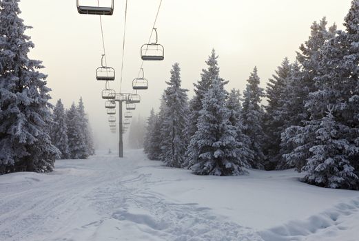 Ski Lift in the mountains