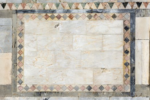 Picture of frame marble pattern on the cathedral of Pisa for background