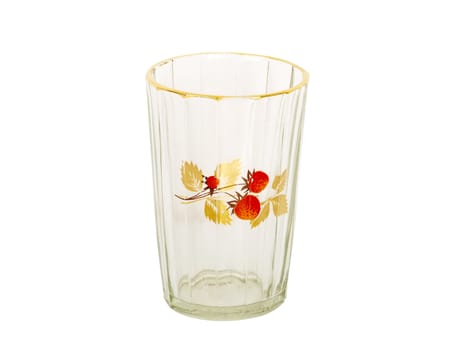 vintage glass with golden border and decorative elements