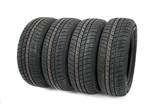 A set of new winter tyres