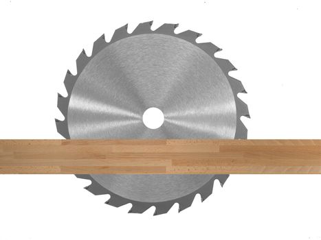 A saw blade isolated against a white background