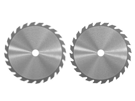 A saw blade isolated against a white background