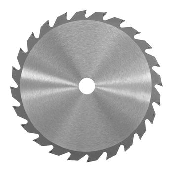 A saw blade isolated against a white background