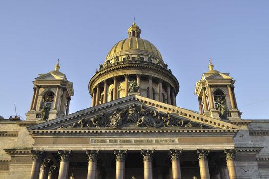 south facade of the largest Russian Orthodox cathedral - famous Isaakievskiy Sobor in St.Petersburg