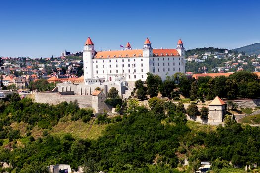 Medieval castle on the hill against the sky, Bratislava, Slovakia