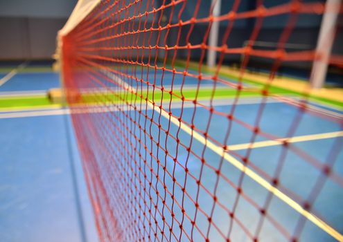 indoor badminton net close up