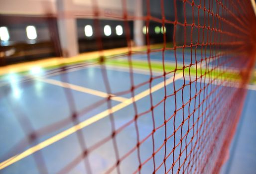 indoor badminton net close up