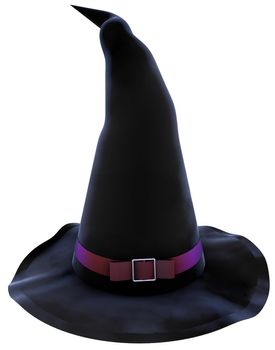 witch hat done in 3d isolated on white with clipping path