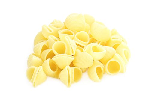 Speciality Italian bronze cut Pipe Rigate pasta isolated on white..