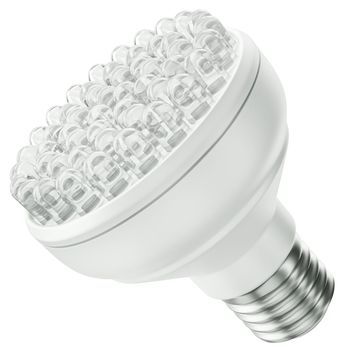 Energy efficient LED bulb isolated on a white background. 3D render.
