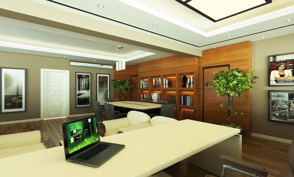 modern office 3d design render