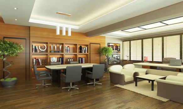 modern office design 3d render