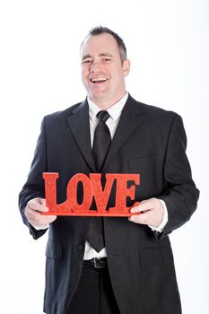 Romantic people in love shot in studio isolated on a white background